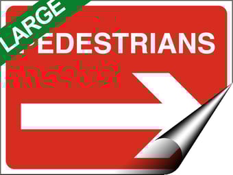 Picture of Temporary Traffic Signs - Pedestrians Arrow Right Large - 600 x 450Hmm - Self Adhesive Vinyl - [IH-ZT14L-SAV]