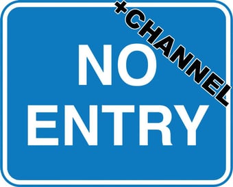picture of Parking & Site Management - NO ENTRY Sign With Fixing Channel - FIXING CLIPS REQUIRED - Class 1 Ref BSEN 12899-1 2001 - 600 x 450Hmm - Reflective - 3mm Aluminium - [AS-TR25C-ALU]