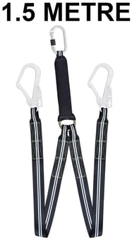 picture of Kratos Flame Resistant Forked Energy Absorbing Webbing Lanyard - 1.5 mtr - [KR-FA3040215]