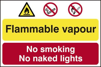 picture of Flammable vapour / No smoking or naked lights – PVC (600 x 400mm)  - SCXO-CI-4011