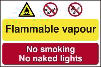 picture of Flammable vapour / No smoking or naked lights – PVC (600 x 400mm)  - SCXO-CI-4011