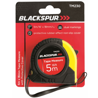 picture of Blackspur Tape Measure With Protective Cover - 5m x 18mm - [BB-TM230]