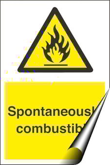 picture of Spontaneously Combustible Sign - 200 x 300Hmm - Self Adhesive Vinyl - [AS-WA148-SAV]