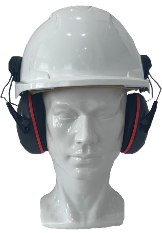 Jsp Evo3 White vented Hard Hat With Sonis Compact Helmet Mounted Ear Defenders - [IH-EVO3WSONISC]