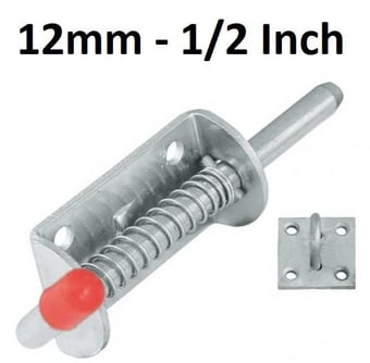 picture of Galv Spring Load Animal Bolt With Staple - 12mm (1/2") - Single - [CI-GI173P]