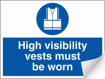 picture of High Visibility Vests Sign - 600 x 450Hmm - Self Adhesive Vinyl - [AS-MA197-SAV]