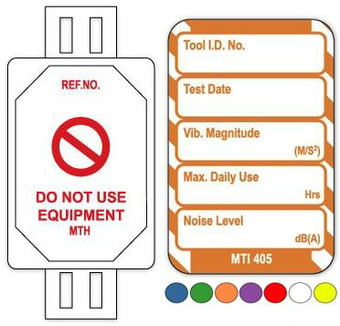 picture of Scafftag Microtag Vibration & Noise Pack - Box of 20 Holders 20 Inserts & 1 Permanent Marker Pen - Choice of Colours - SC-MIC-PK-405 