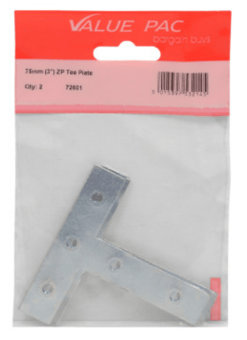picture of Value Pac 75mm ZP Tee Plate 1pk - [CI-72601]