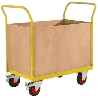 picture of QMP 4 Sided Trucks - Yellow - Plywood Sides - 830H x 600W x 1200D mm - [QM-RTBT4612PYXX] - (LP)