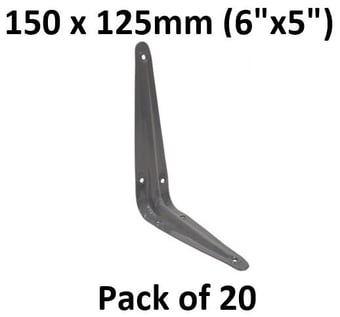 picture of Shelf Bracket - Grey London Type - 150 x 125mm (6"x5") - Pack of 20 - [CI-CJ03L]