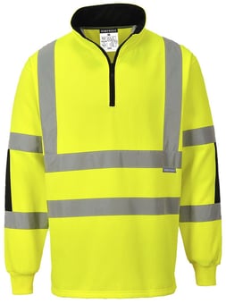 picture of Portwest Yellow Hi Vis Xenon Rugby Shirt - PW-B308YER