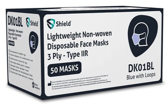 Picture of Shield 3ply Type IIR Ear Loop Disposable Face Mask - Box of 50 - [ML-DK01BL]