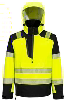 picture of Portwest T161 - PW3 Hi-Vis Overhead Rain Jacket 3L - Yellow/Black - PW-T161YBR
