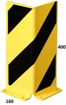 picture of BLACK BULL Pallet Rack End Frame Protectors - Right-Angle Profile - 400mmH - 5mm Gauge - Yellow/Black - [MV-197.15.928]