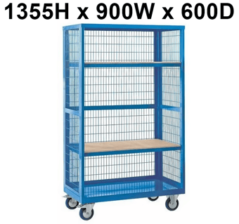 picture of QMP Boxwell Trolley Without Doors - Dark Blue - Plywood - 1355H x 900W x 600D - [QM-XW139060PBXX] - (LP)