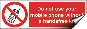 Picture of Mobile Phones Handsfree Kit Sign - 150 X 50Hmm - Self Adhesive Vinyl - [AS-PR156-SAV]