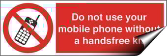 Picture of Mobile Phones Handsfree Kit Sign - 150 X 50Hmm - Self Adhesive Vinyl - [AS-PR156-SAV]