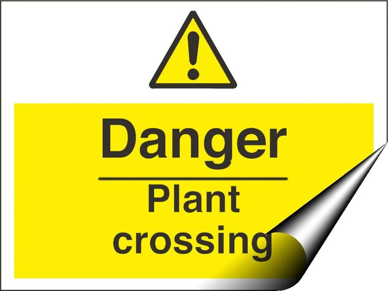 picture of Danger Plant Crossing Sign - 600 x 450Hmm - Self Adhesive Vinyl [AS-WA229-SAV]