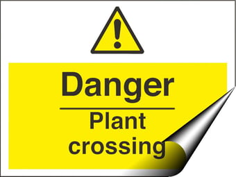 picture of Danger Plant Crossing Sign - 600 x 450Hmm - Self Adhesive Vinyl [AS-WA229-SAV]