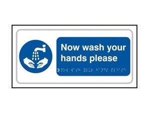 picture of Now Wash Your Hands Please – Taktyle (300 x 150mm) - SCXO-CI-TK3807BSI