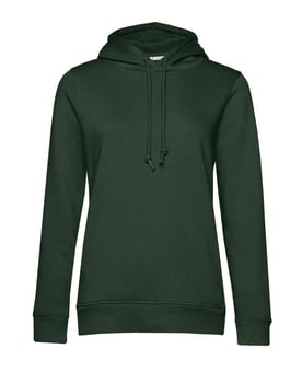 picture of B&C Women's Organic Hooded Sweat - Forest Green - BT-WW34B-FGRN