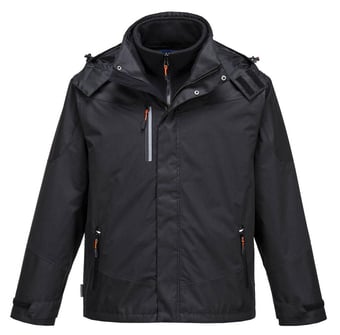 picture of Portwest - S553 - Radial 3 in 1 Jacket - Black - PW-S553BKR