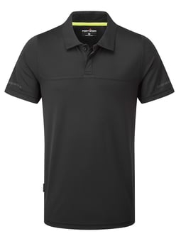 picture of Portwest EV410 - EV4 Lightweight Polo Shirt S/S - Black - PW-EV410BKR