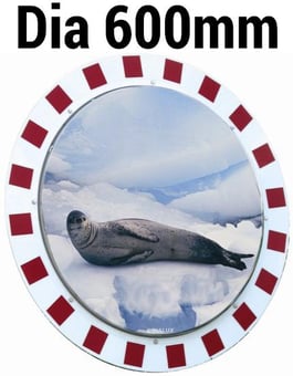 Picture of ROUND ANTI-FROST AND ANTI-CONDENSATION TRAFFIC MIRROR - Dia 600mm - To View 2 Directions - 6 Year Guarantee - [VL-846AB]