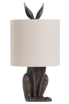 picture of Hill Interiors Hare Table Lamp With Linen Shade - [PRMH-HI-21456]