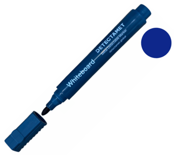 Picture of Detectable Whiteboard Marker Pen - Blue Bullet Tip - Box Deal of 10 - [IH-DT-145-A06-P01-A07] - (LP)