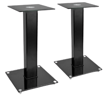 picture of Tekbox 2x Black Glass Speaker Stands - [TKB-SPK-STD-BLK]