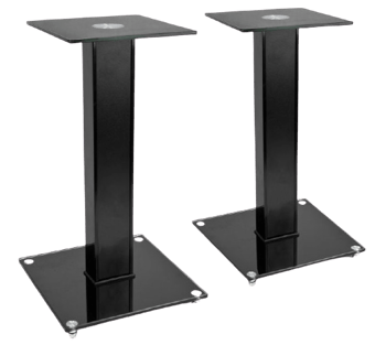 Picture of Tekbox 2x Black Glass Speaker Stands - [TKB-SPK-STD-BLK]