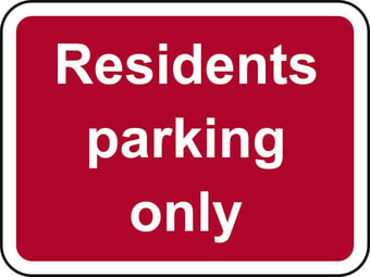 Picture of Spectrum 600 x 450mm Dibond ‘Residents Parking Only’ Road Sign - Without Channel - [SCXO-CI-13106-1]