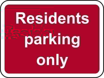 Picture of Spectrum 600 x 450mm Dibond ‘Residents Parking Only’ Road Sign - Without Channel - [SCXO-CI-13106-1]