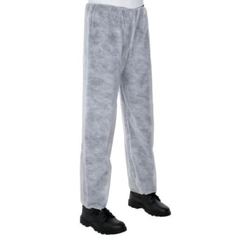 Picture of Supertouch - White Non-Woven Trousers - ST-17701