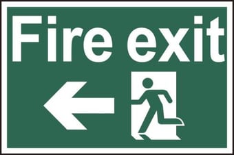 Picture of Spectrum Fire exit running man arrow left - PVC 600 x 400mm - SCXO-CI-4201