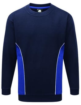 picture of Silverstone Polycotton Sweatshirt - 320gm - Navy Blue/Royal - ON-1290-15-NRB
