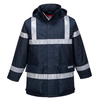 Picture of Portwest - Navy Blue Bizflame Rain Anti-Static FR Jacket - PW-S785NAR