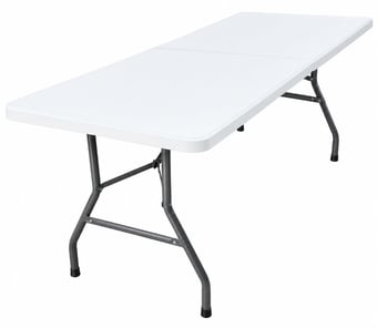 Picture of Folding Table 180 x 74 x 74cm - White HDPE Top - Steel Frame - [SHU-E-FT-01]