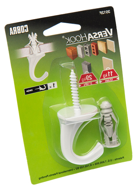 picture of Cobra VersaHook White Large All-Purpose Hanger Single Pack - [MX-3512F]