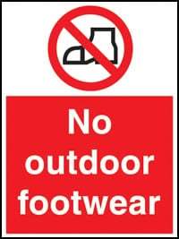 picture of No Outdoor Footwear Sign - [AS-WH13]