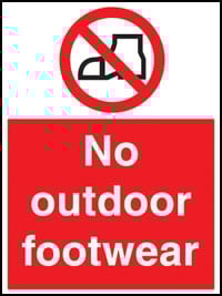 picture of No Outdoor Footwear Sign - [AS-WH13]