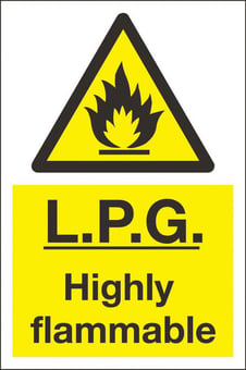 Picture of L.P.G. Highly Flammable Sign LARGE - 400 x 600Hmm - Rigid Plastic - [AS-WA67-RP]