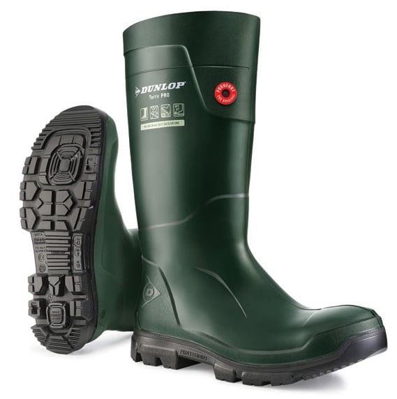Dunlop Purofort Terrapro Safety Wellington O4 FO CI SRC - Green - BE-LJ0KL01