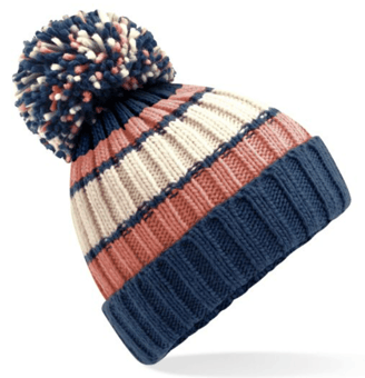 Picture of Beechfield Hygge Striped Beanie - Marshmallow Sundae - [BT-B392-MMS] - (DISC-R)