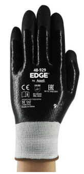 Picture of Ansell Edge 48-929 Black Cut Resistant Industrial Gloves - AN-48-929