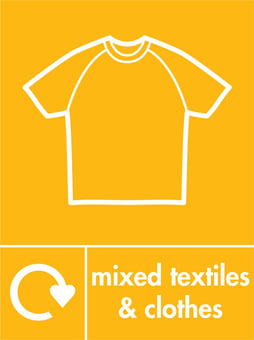 Picture of Recycling Signs - Mixed Textiles & Clothes - 300 X 400Hmm - Rigid Plastic - [AS-WR52-RP]