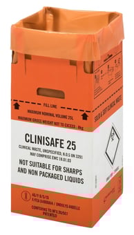 Picture of Clinisafe Cardboard Carton Containers - 25L - Orange - Pack of 10 - [VC-21003001]
