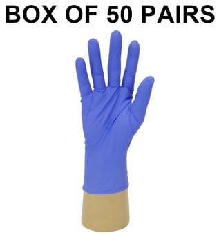picture of Polyco Finite P Indigo AF Nitrile Accelerator Free Powder Free Exam Glove - Box of 50 Pairs - BM-MFNP100 - (LP)