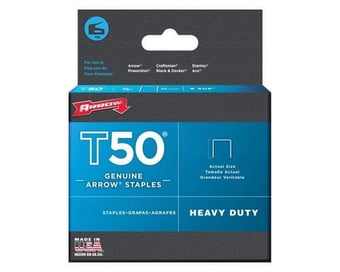 picture of Arrow 506IP - T50 Staples - 3/8 Inch - 10mm - For Use With Arrow Staple Gun - Pack of 5000 - [SH-L50031B]